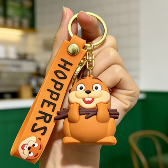 Wholesale Silicone PVC Cartoon Beaver Keychain Bag Charm Decorative Gift for Kids MOQ≥2