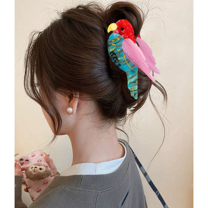 Wholesale Colorful Bird Design Handmade Acetate Shark Hair Clip