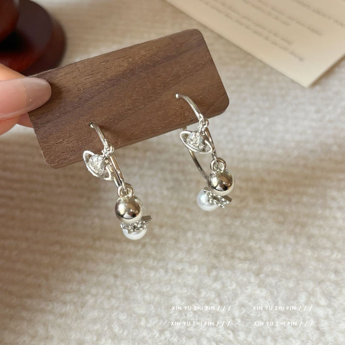 Wholesale Unique tassel earrings with a niche design circle, high-end and versatile earrings