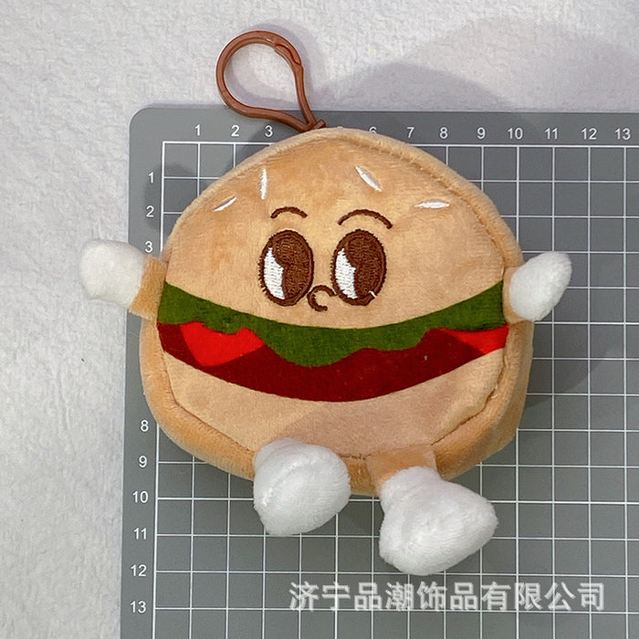 Wholesale Cartoon Toast Bread Burger Coin Purse Plush Fruit Capybara Pendant Coin Storage Bag