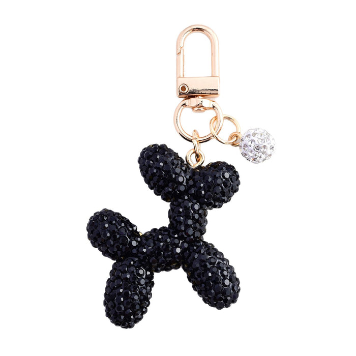 Wholesale Cute Balloon Puppy Diamond Car Keychain