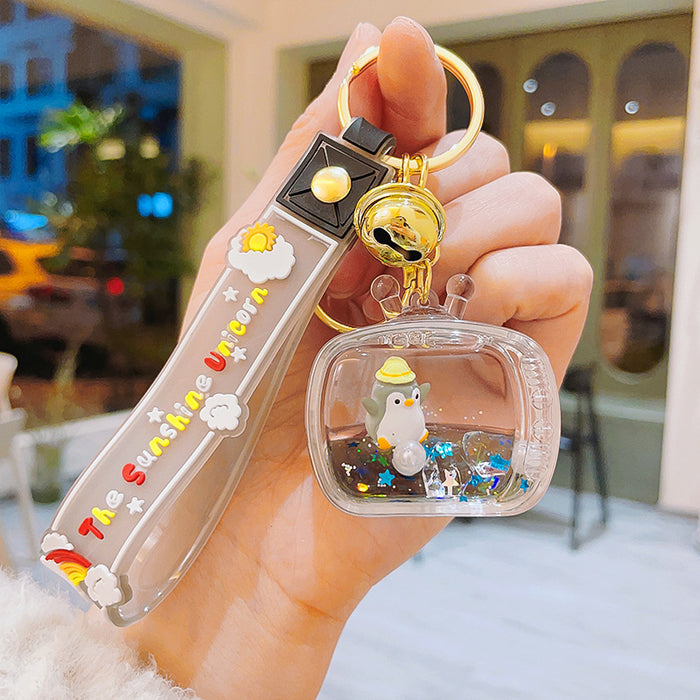 Wholesale Cartoon Floating Into Oil Quicksand Bottle Keychain JDC-KC-ShuoT013