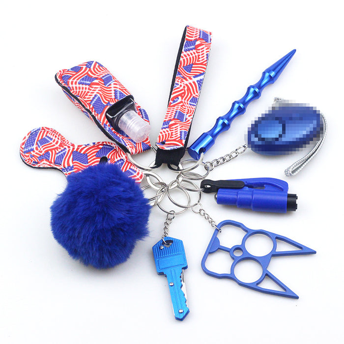 Wholesale Hand Sanitizer Bag Zinc Alloy Wrist Multi-function Keychain 10-piece Set JDC-KC-TouMS015