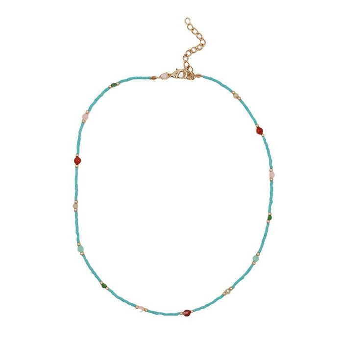 Wholesale Vintage Natural Stone Handmade Beaded Necklace Niche Design Clavicle Chain  Elegant