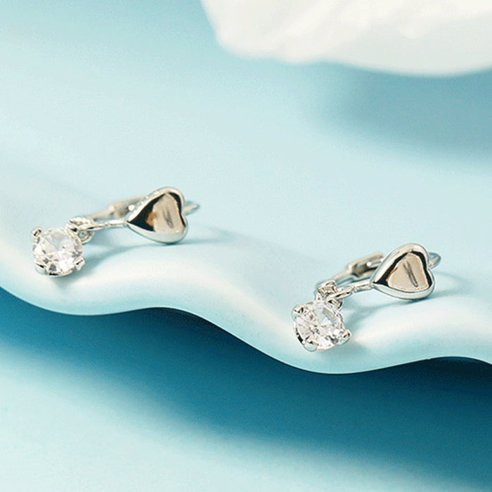 Wholesale   love ear buckle women's single diamond elegant  ear bone clip exquisite  sleep-free earrings