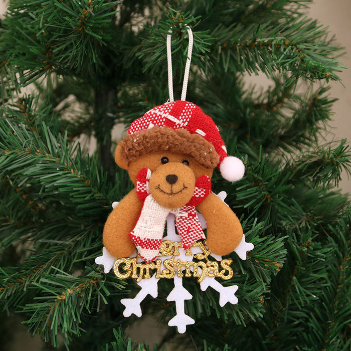 Wholesale Christmas Pin Cloth Fabric Small Pendant Doll Christmas Tree Pendant Christmas Decoration Supplies