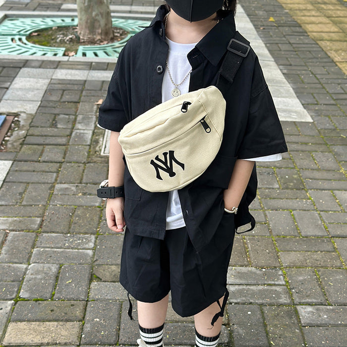 Wholesale Children's bag letter waist bag simple casual crossbody bag backpack fashionable and handsome baby chest bag