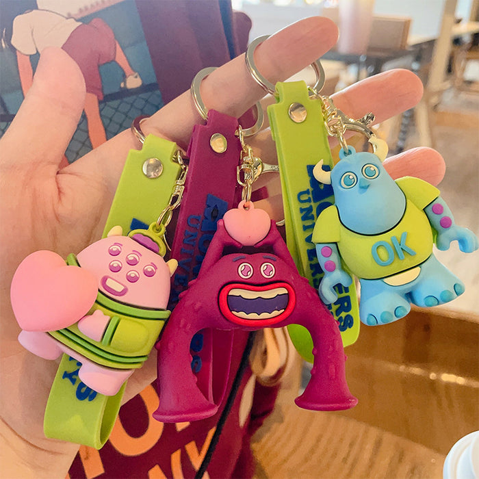 Wholesale Cute cartoon big-eyed character PVC keychains