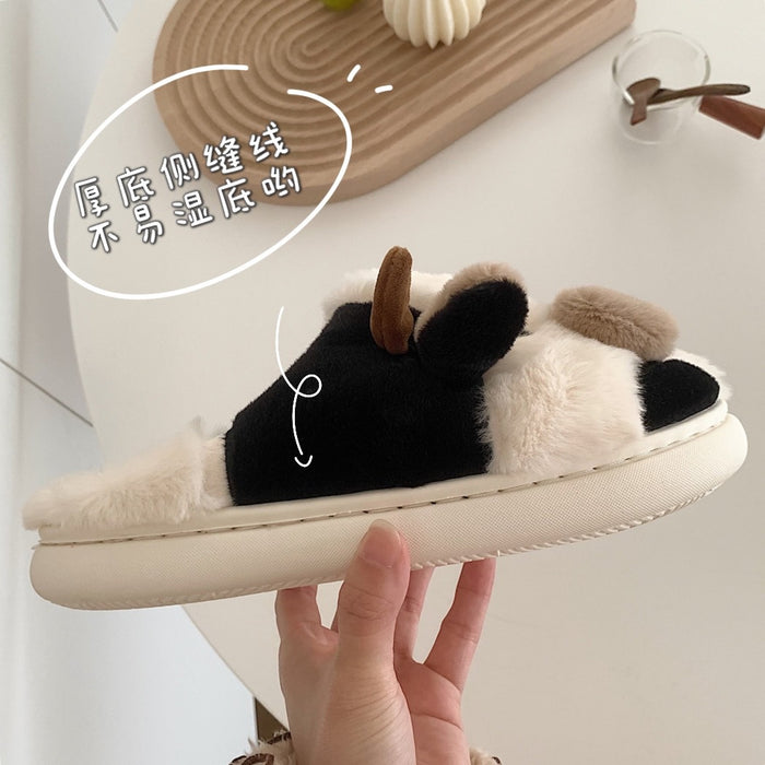 Wholesale Cartoon Cow Baotou Cotton Slippers JDC-SP-RongHe003