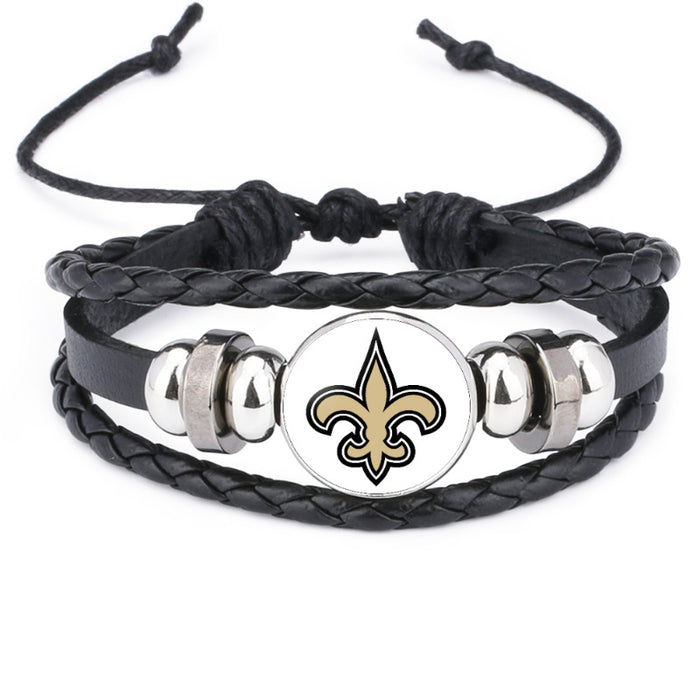 Wholesale Rugby Team Multi-layered Cowhide Bracelet JDC-BT-DM007