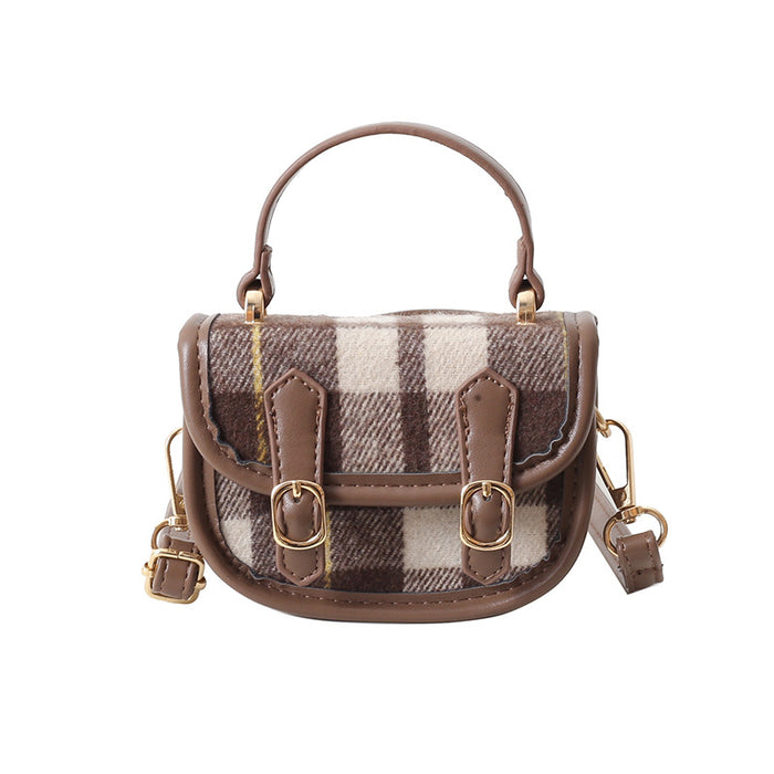 Wholesale Children's bag, new mini handbag, high-end women's checkered crossbody bag