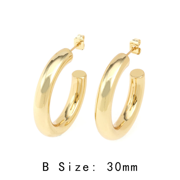 Wholesale Copper Plated 18K Gold Geometric Stud Earrings JDC-ES-TianYi003