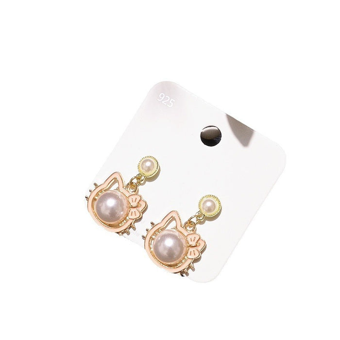 Wholesale Cute Alloy Cartoon Rhinestone Earrings JDC-ES-Xiaox011