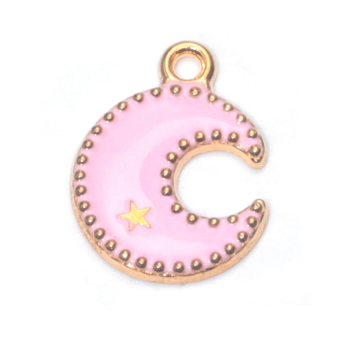 Wholesale Chic Pink Alloy Oil Drip DIY Jewelry Charms Crown Theme for Bracelet Necklace Bag Decoration