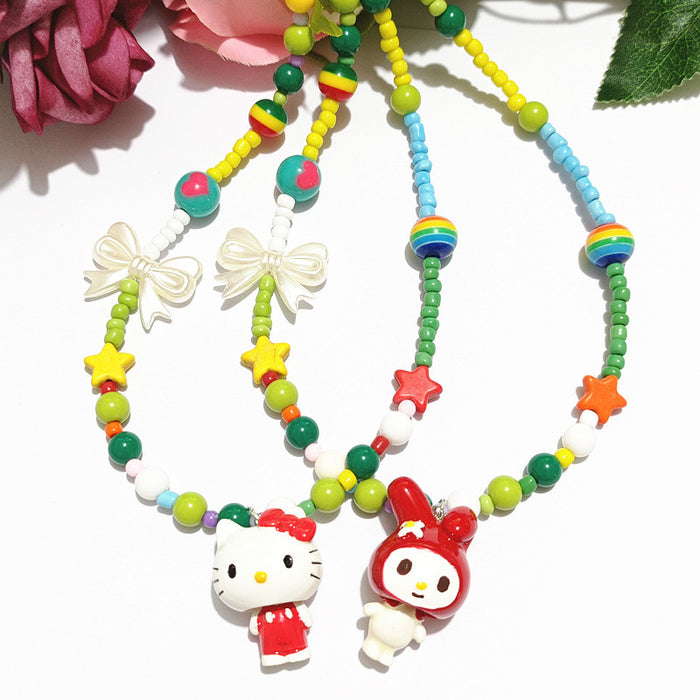 Wholesale Cartoon Funny  Cat Necklace Clavicle Chain Short Necklace for Women and Children