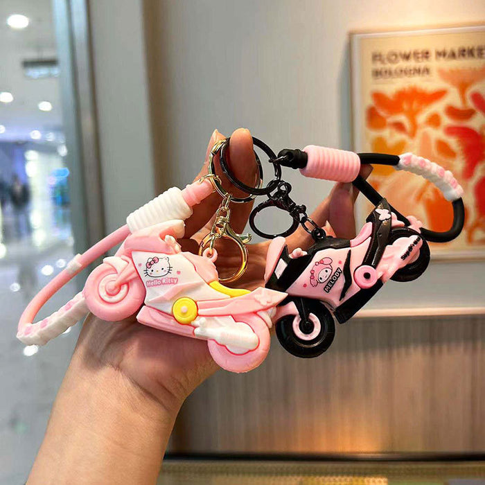 Wholesale Silicone Cartoon Motorcycle Keychain JDC-KC-QingYun001