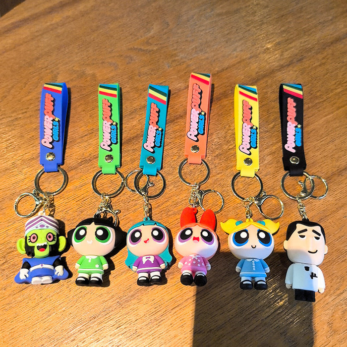 Wholesale Trendy Silicone Little Policewoman Keychain Pendant Car Key Accessory Gift