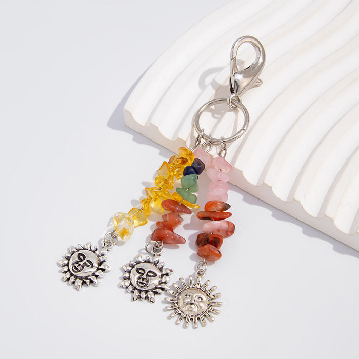Wholesale Jewelry Creative Color Stone Keychain Alloy Accessories Bag Pendant