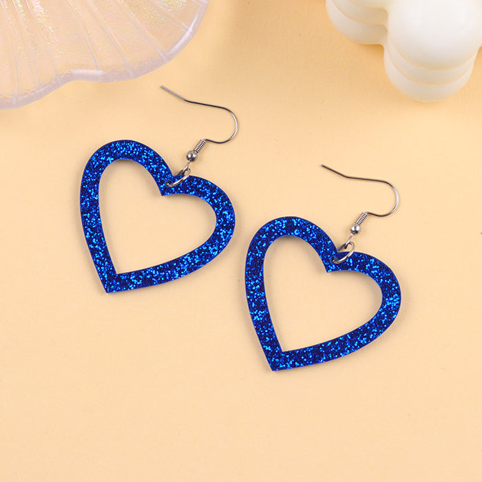 Wholesale Stylish Multi-Colored Heart Acrylic Simple Earrings