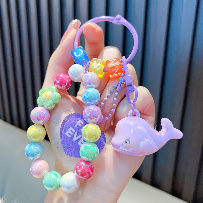 Wholesale Cartoon Dolphin Beaded Combination Keychain JDC-KC-WoA013