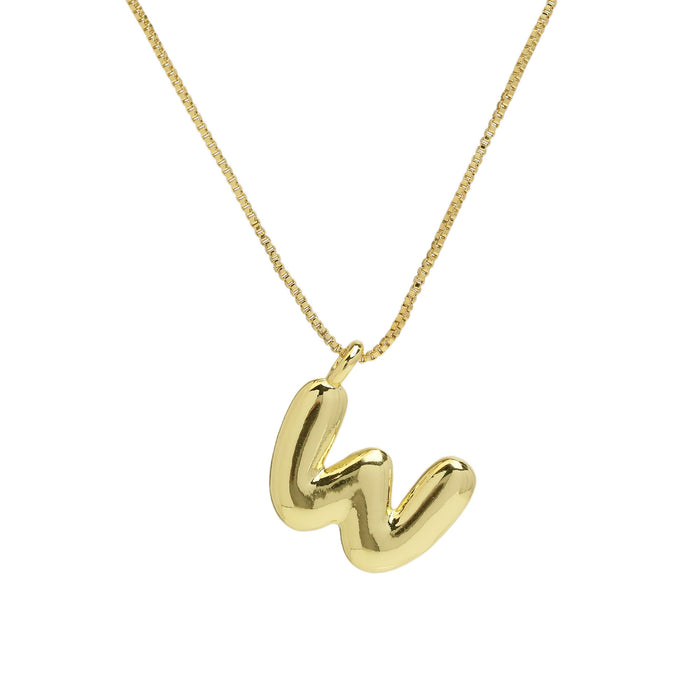 Wholesale 18k Brass Glossy Balloon 26 English Letters Necklace JDC-NE-BaiYi004