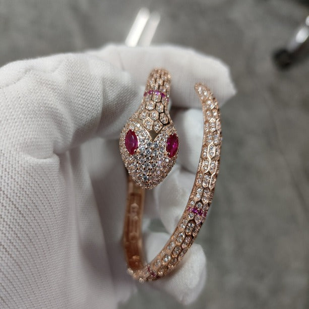 Wholesale gold plated open snake bracelet