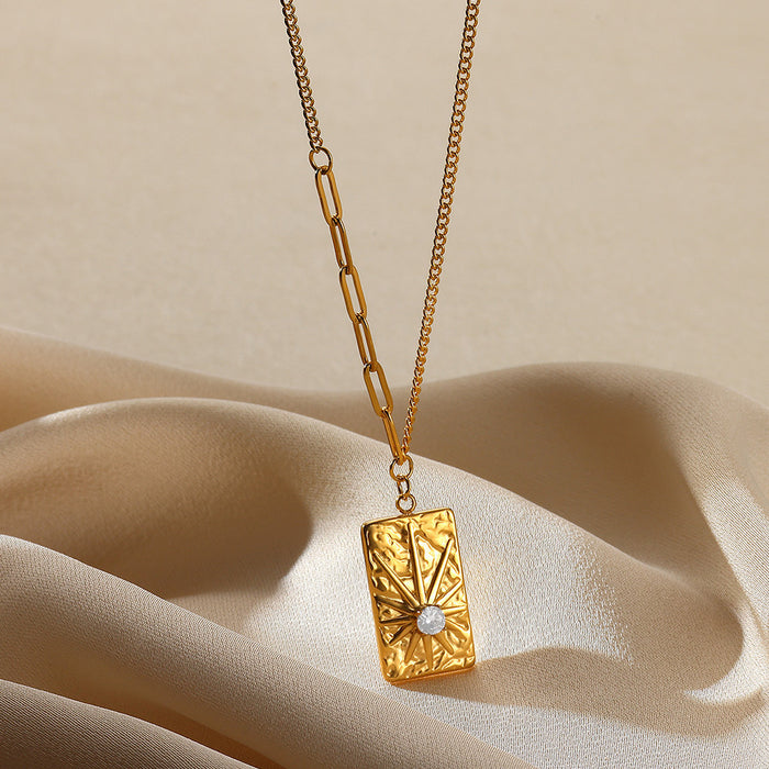 Wholesale gold stainless steel zircon pearl necklace love pendant