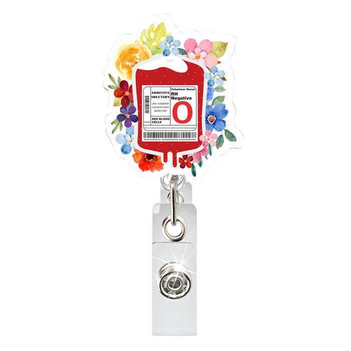 Wholesale Acrylic Flower Infusion Bag Telescopic Clip Easy Pull Keychain JDC-KC-QiDing007