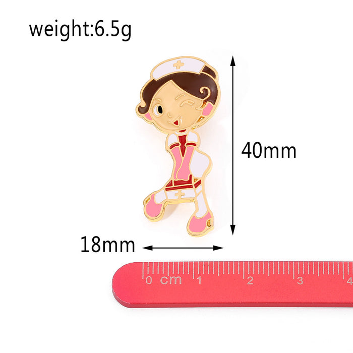 Wholesale Medical Series Metal Enamel Brooch Stethoscope Electrocardiogram  Doctors and Nurses Badges