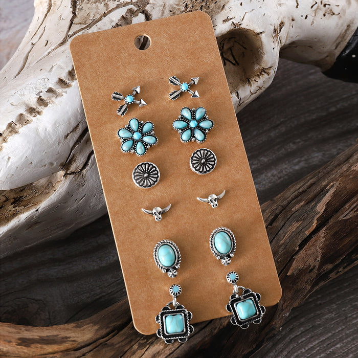 Wholesale  cute sweet turquoise earrings suit