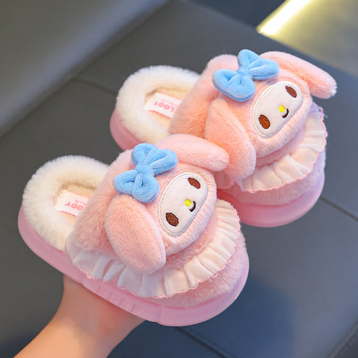 Wholesale Winter Children's Cotton Slippers for Girls To Keep Warm and Fluffy for Home Boys To Prevent Slipping and Cover Heels for Babies JDC-SP-Langd001