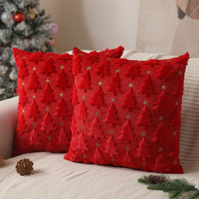 Wholesale Christmas Pillow Solid Color Quilted Plush Pillowcase