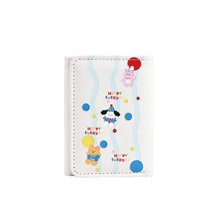 Wholesale Big Ear Dog Cute Cartoon Small Wallet Cute Large Capacity Three-fold Internet Popular Short Wallet MOQ≥2