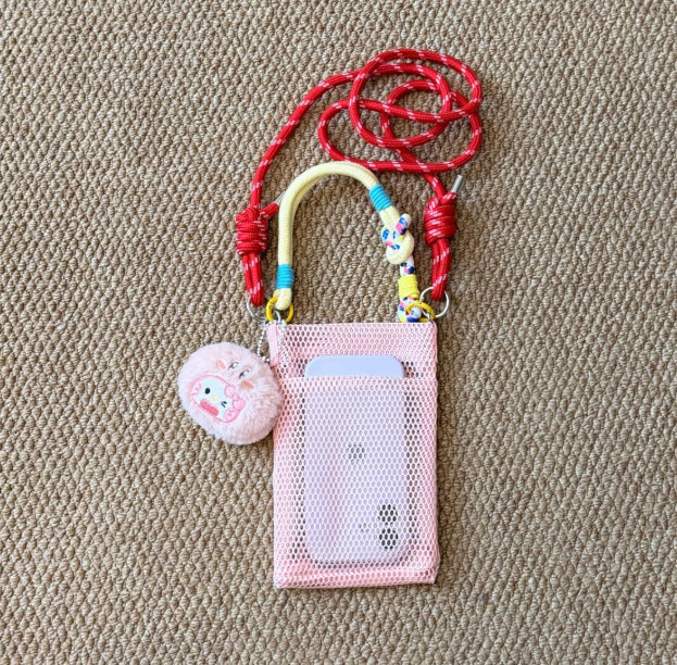 Wholesale Trendy Mesh Phone Bag Mint Green Crossbody Handbag MOQ≥2
