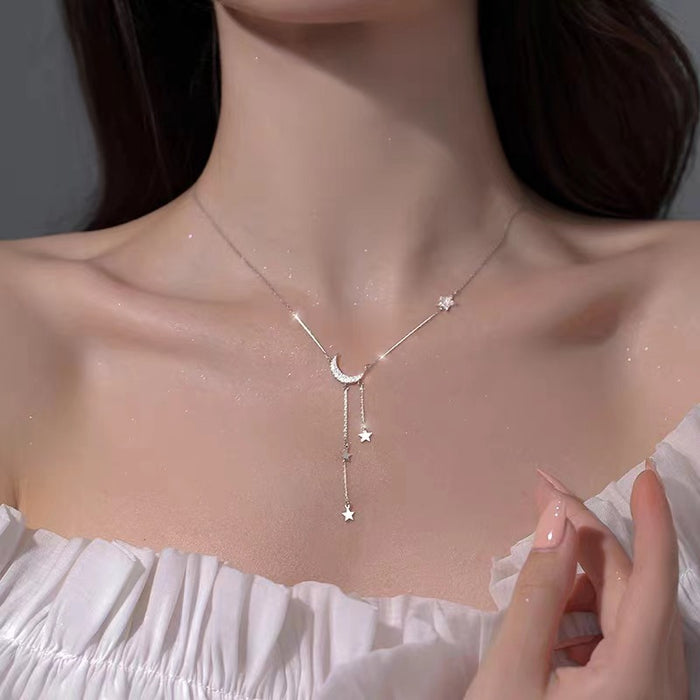 Wholesale Titanium steel necklace, tassel, collarbone chain, jewelry, temperament, and trendy accessories