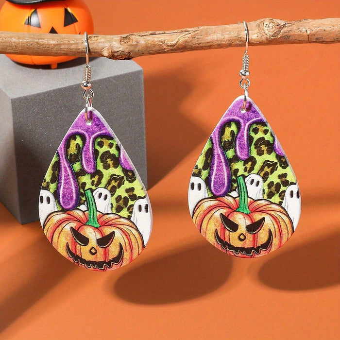 Wholesale Halloween Ghost Pumpkin Acrylic Earrings Fashion Accessory Gift for Resale MOQ≥2