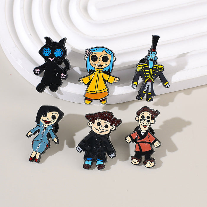 Wholesale Ghost Mom Cartoon Family Brooch Metal Pin Electroplated Fashion Accessory For DIY Craft And Party Gift