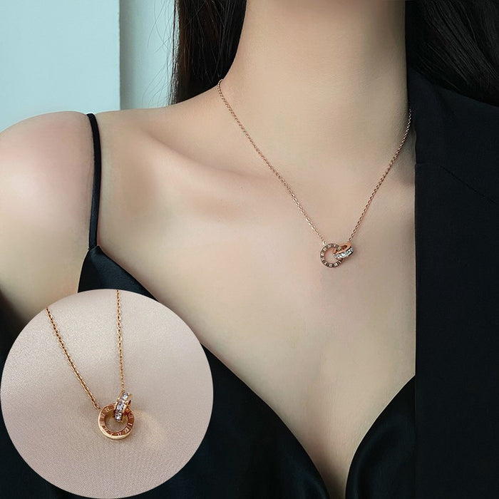 Wholesale Titanium steel non fading high-end necklace, versatile for women, niche design, light luxury temperament, collarbone chain accessories