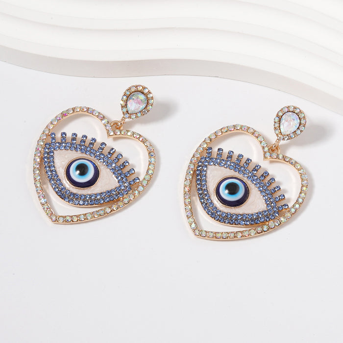 Wholesale Devil's Eye Alloy Diamond Earrings JDC-ES-YueLi016