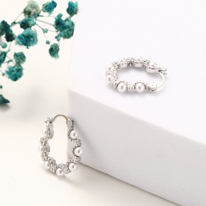 Wholesale Pearl earrings, niche design, earrings, light luxury temperament, personalized retro ear buckles