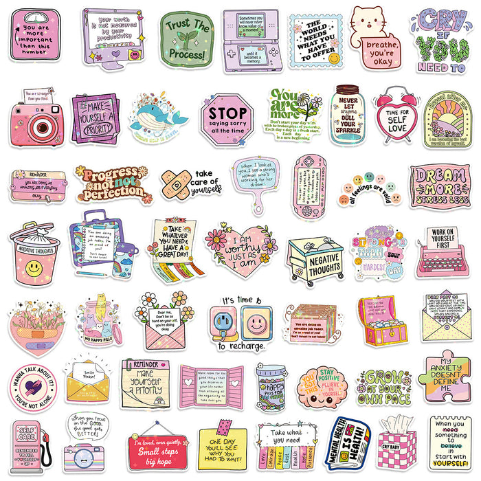 Wholesale 50 Laser Inspirational Quotes Graffiti DIY Decorative Waterproof Stickers