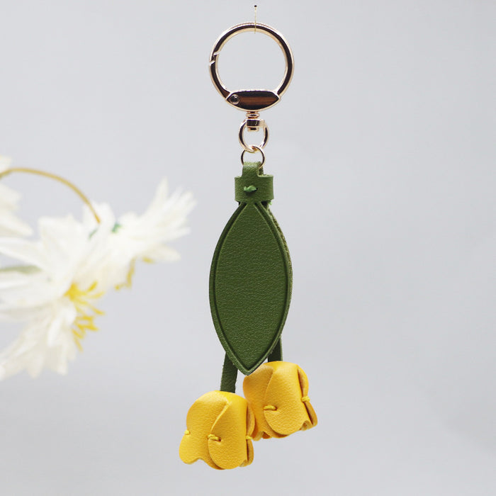 Wholesale tulip keychain cute personality car key bag pendant