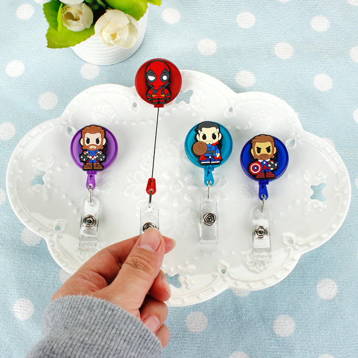 Wholesale Cartoon Badge Scroll Retractable Keychain JDC-KC-LuoKe008