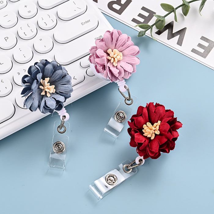 Wholesale Fabric Flower Retractable Keychain JDC-KC-ChangQi007