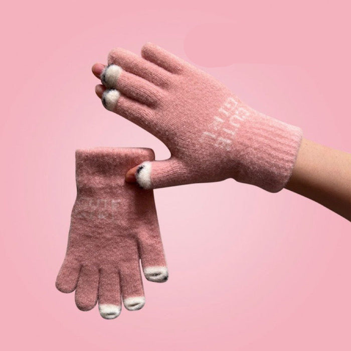 Wholesale cute wool knitting warm  cartoon students all-match