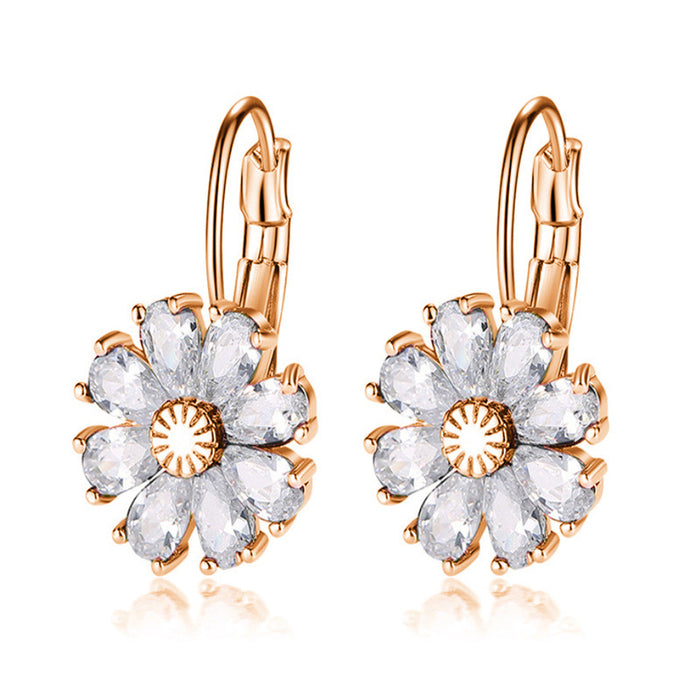 Wholesale Colorful Zircon Ear Nails, Kashi New Zircon Flower Ear Buckle