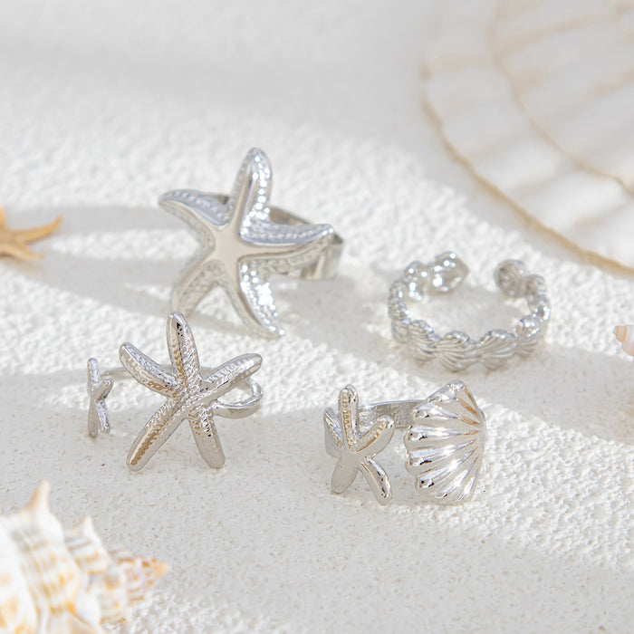 Wholesale Bohemian Personalized Starfish Ring Set for Women