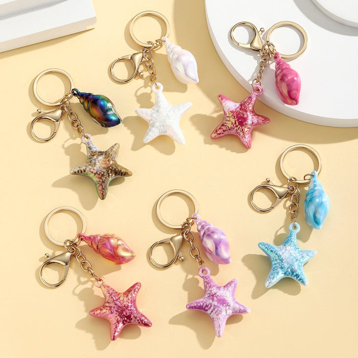 Wholesale Marine Life Watercolor Starfish Keychain