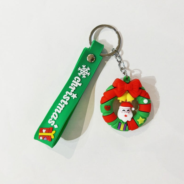 Wholesale PVC Christmas Snowman Cartoon Doll Keychain JDC-KC-WuYi083