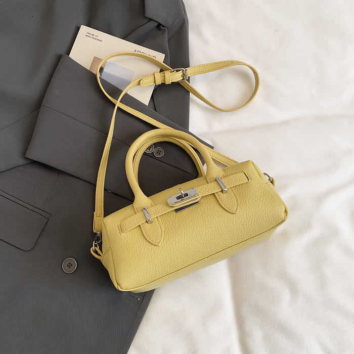 Wholesale Women' s Street Fashion White PU Boston BagEveryday Handbag with Zipper